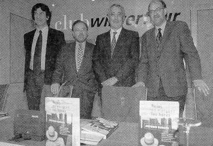 Francisco Serrano, editor de Planeta, Antonio Burgos, Javier Arenas y Federico Boix